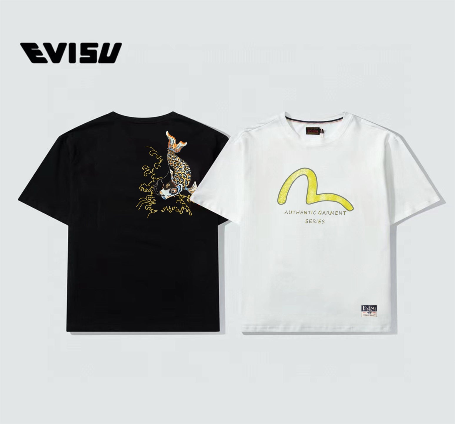 EVISU "Koi Leaping Over the Waves" Print Short-Sleeve T-Shirt is