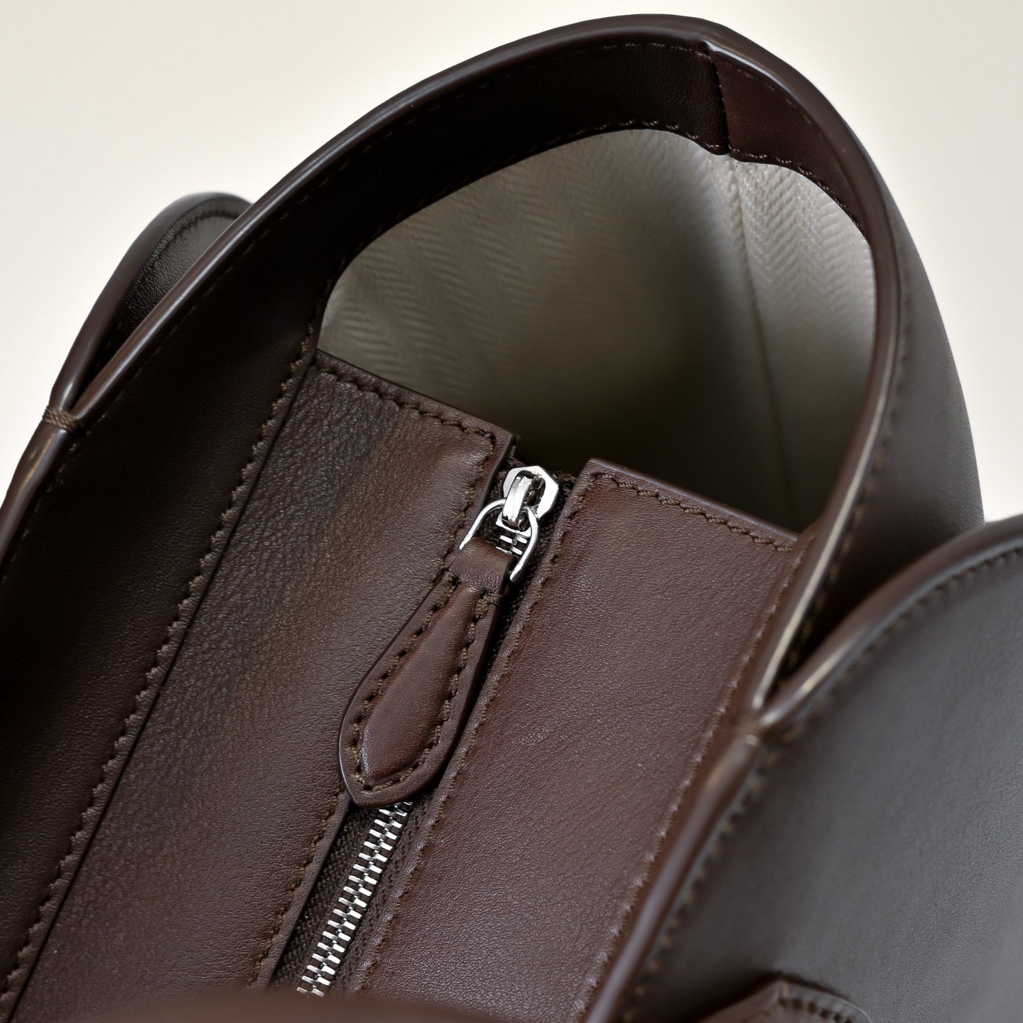 The Row Margaux 17 Satchel Bag | 30cm Premium Calfskin Leather Tote | Espresso Mini Handbag