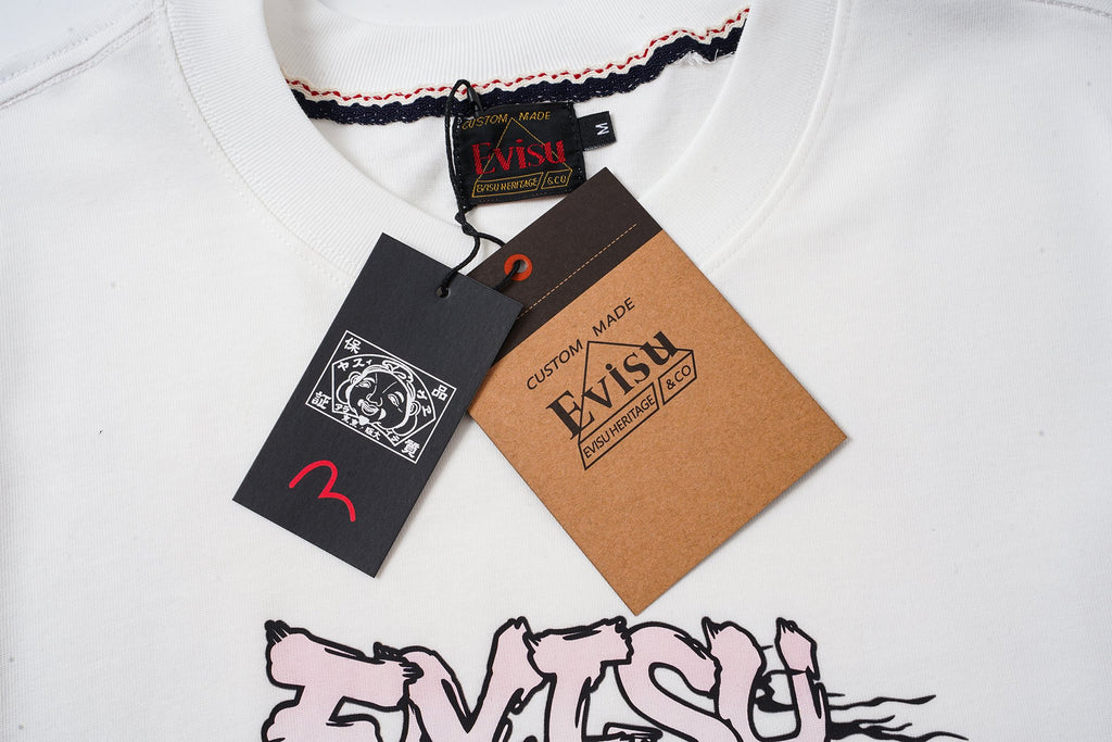 EVISU "Daruma Big M" Print Short-Sleeve T-Shirt