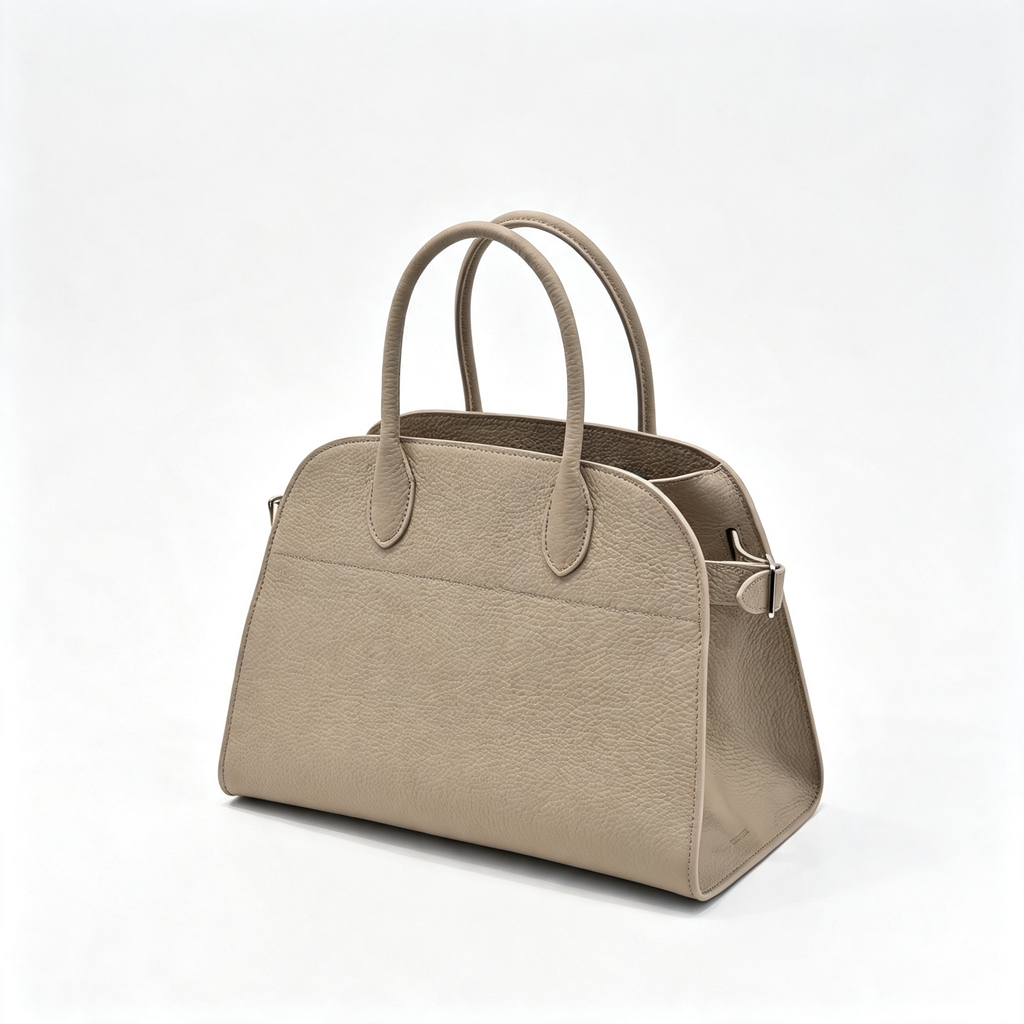 The Row Soft Margaux 15 Leather Tote Bag | Large Capacity Commuter Handbag with Detachable Strap | Women's Designer Shoulder Bag