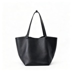 The Row Park Large Tote Bag | 50cm Pebbled Leather Tote | Black Minimalist Handbag