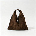 The Row Mini Bindle Suede Shoulder Bag | 29cm Mini Hobo Tote | Caramel Slouchy Handbag