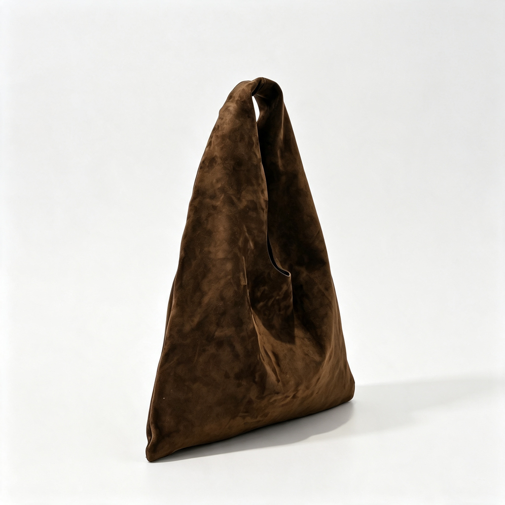 The Row Large Bindle Suede Shoulder Bag | 46cm Oversized Hobo Tote | Dark Brown Slouchy Handbag