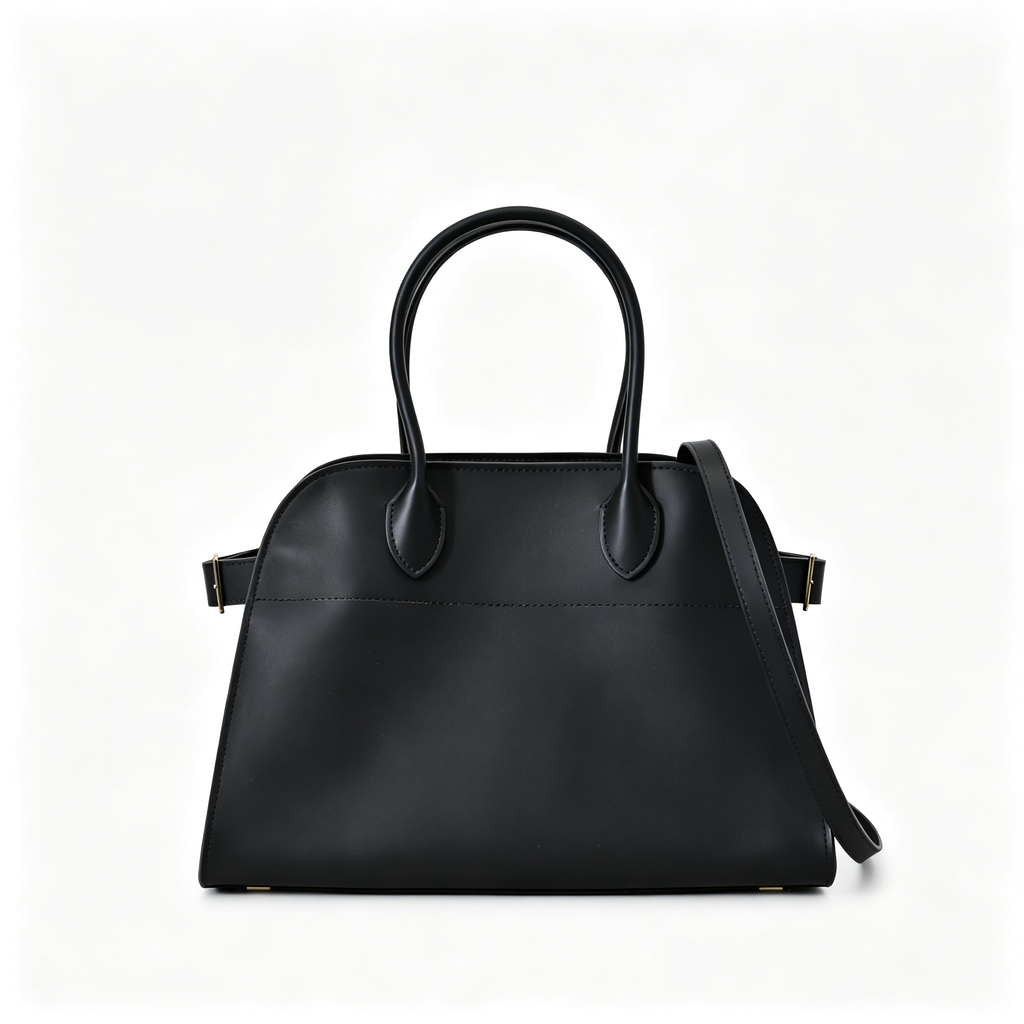 Soft Margaux 12 Bag in Pebbled Leather – Elegant Women’s Shoulder & Crossbody Tote, Black/Brown