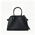 Soft Margaux 12 Bag in Pebbled Leather – Elegant Women’s Shoulder & Crossbody Tote, Black/Brown
