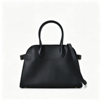 Soft Margaux 12 Bag in Pebbled Leather – Elegant Women’s Shoulder & Crossbody Tote, Black/Brown