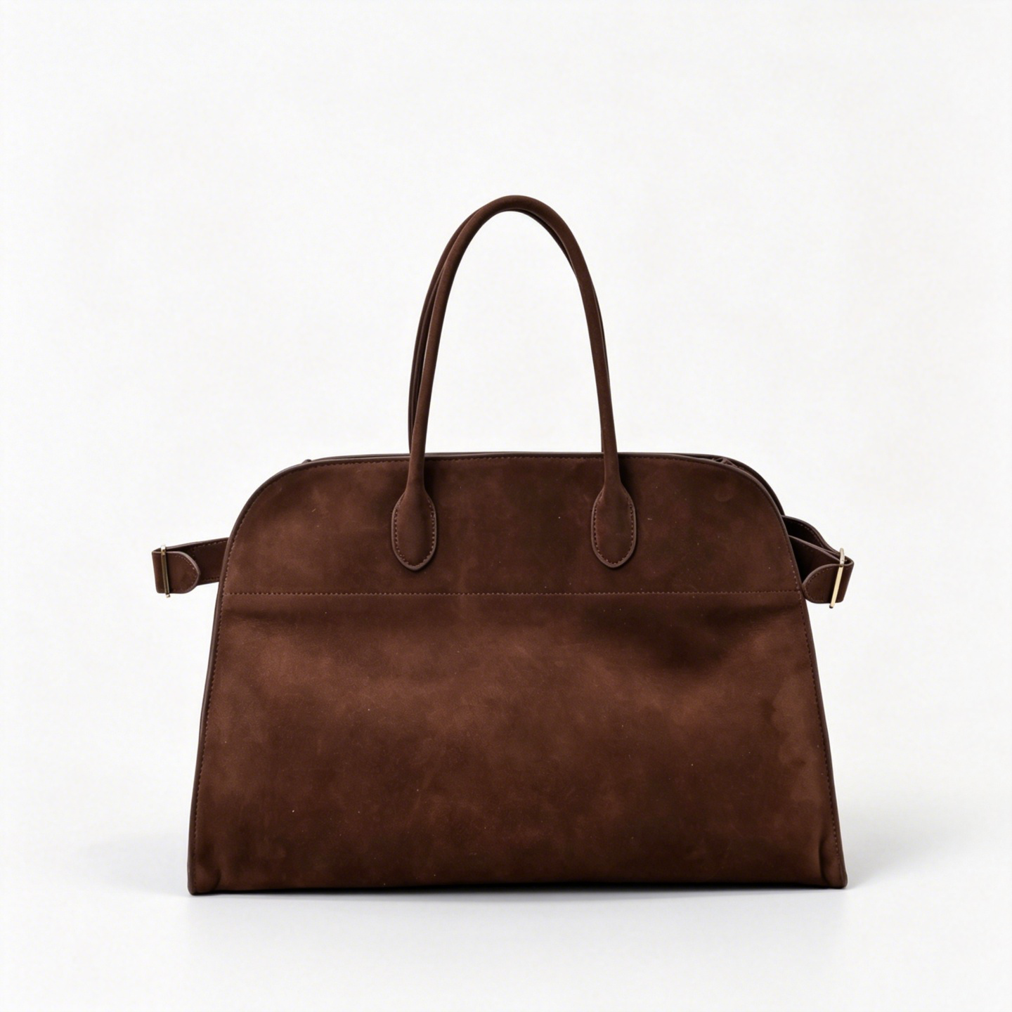 The Row Margaux 17 Large Suede Bag | 43cm Suede Leather Top Handle Tote | Dark Brown/Espresso Margaux Handbag