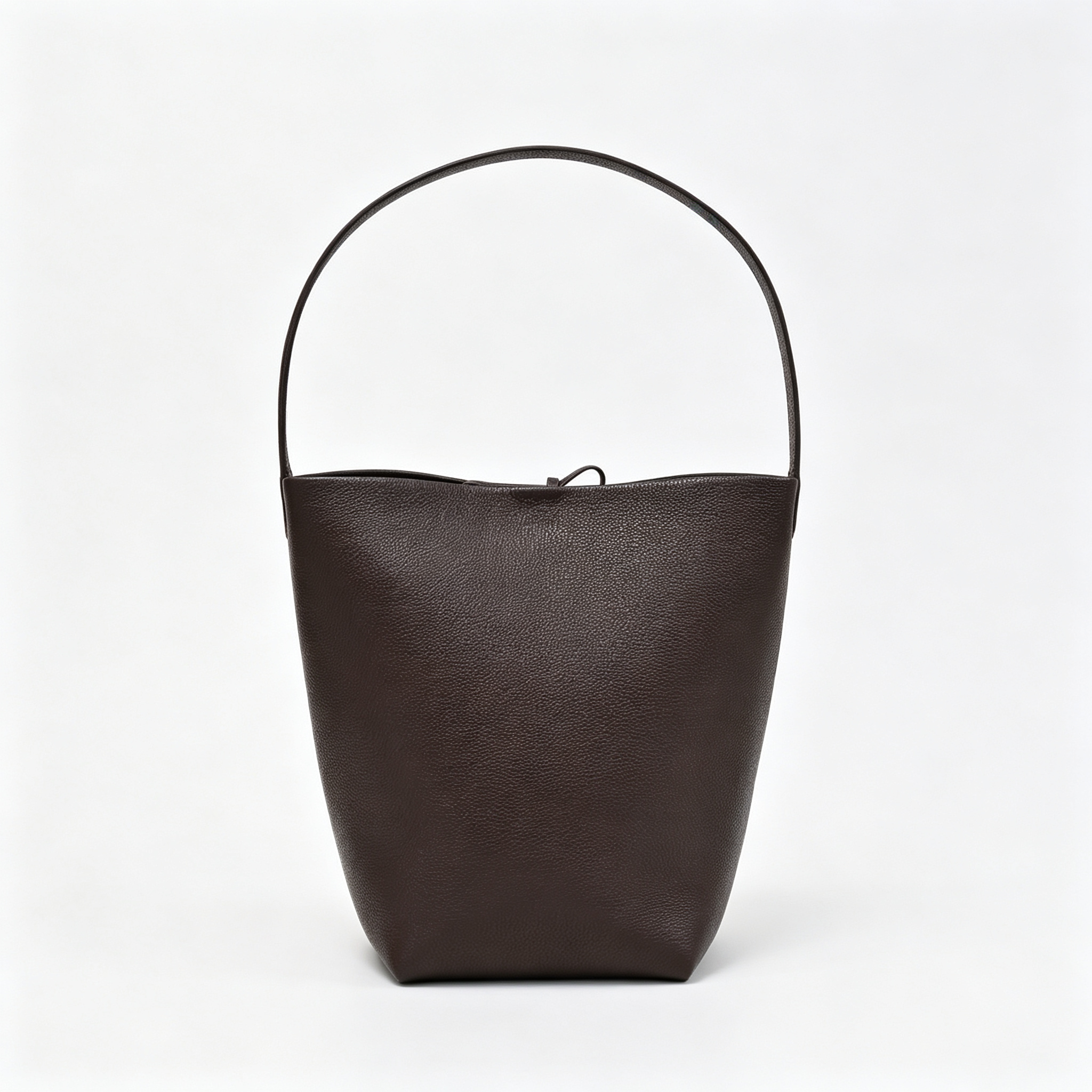 The Row N/S Park Medium Tote Bag | 30cm Grained Calfskin Leather Bucket Bag | Sand/Beige/Oatmeal