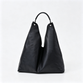 The Row Bindle 3 Black Leather Tote Bag – Large Capacity, Soft Nappa Leather, Detachable Pouch