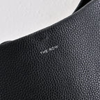 The Row Park Large Tote Bag | 50cm Pebbled Leather Tote | Black Minimalist Handbag