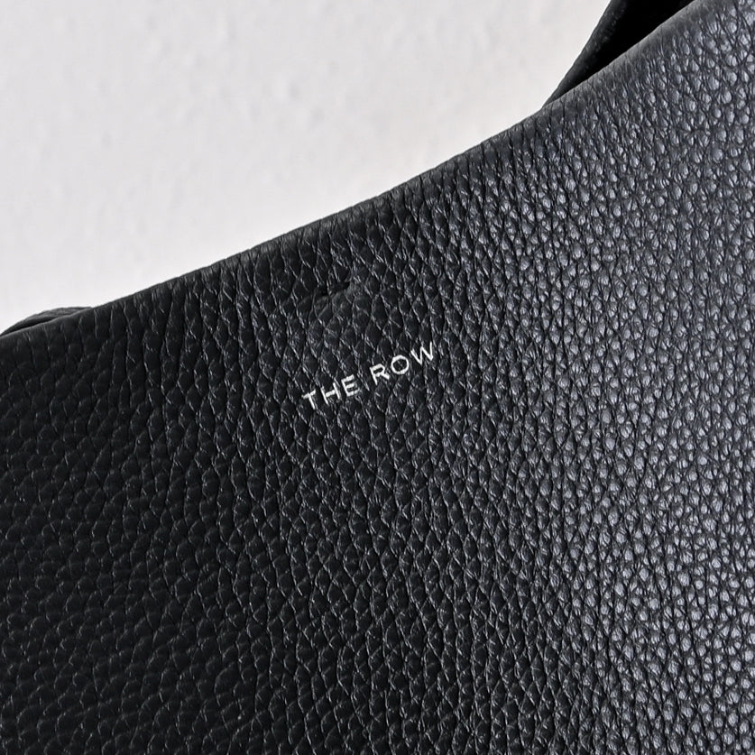 The Row Park Large Tote Bag | 50cm Pebbled Leather Tote | Black Minimalist Handbag