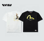 EVISU "Koi Leaping Over the Waves" Print Short-Sleeve T-Shirt is