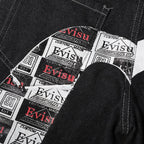 EVISU Denim Shorts featuring Daruma Print and Embroidered "Big M"