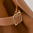 The Row Margaux 17 Large Handbag | 43cm Smooth Calfskin Leather Tote Bag | Tan/Camel Margaux Top Handle
