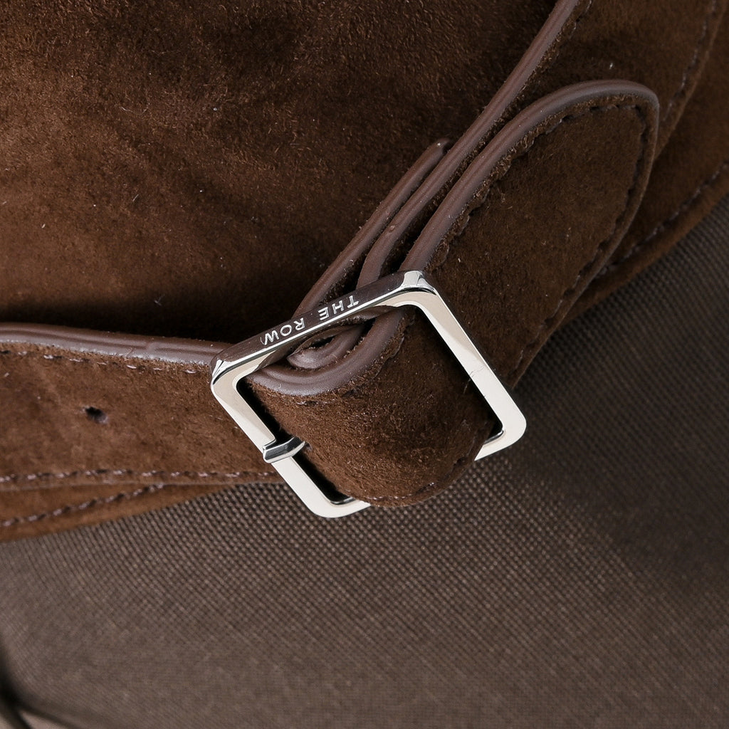 The Row Margaux 17 Inside Out Tote – Nylon & Suede Leather Large Capacity Handbag,