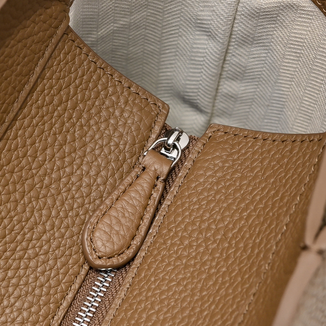 The Row Marlo 14 Premium Textured Leather Tote | Large Capacity Shoulder Bag | Elephant Grey Commuter Bag