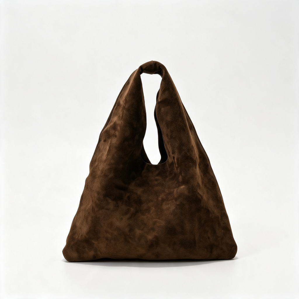 The Row Bindle Medium Suede Shoulder Bag | 36cm Hobo Tote | Caramel Slouchy Handbag