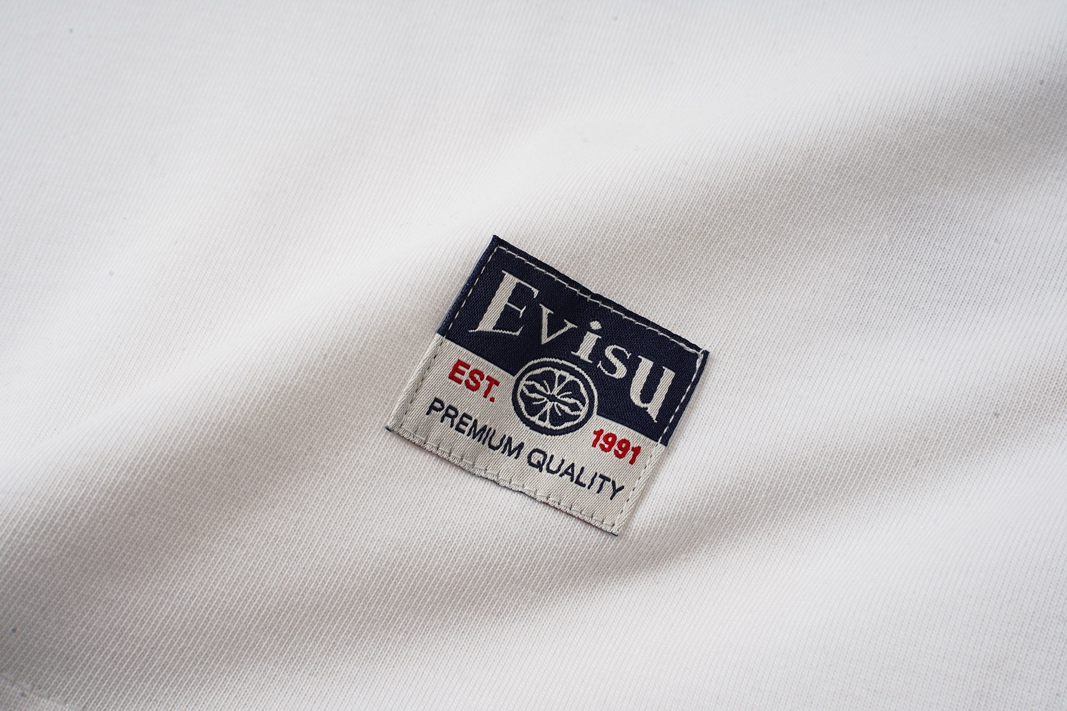 EVISU Black Short-Sleeve T-Shirt with Large "M" Print