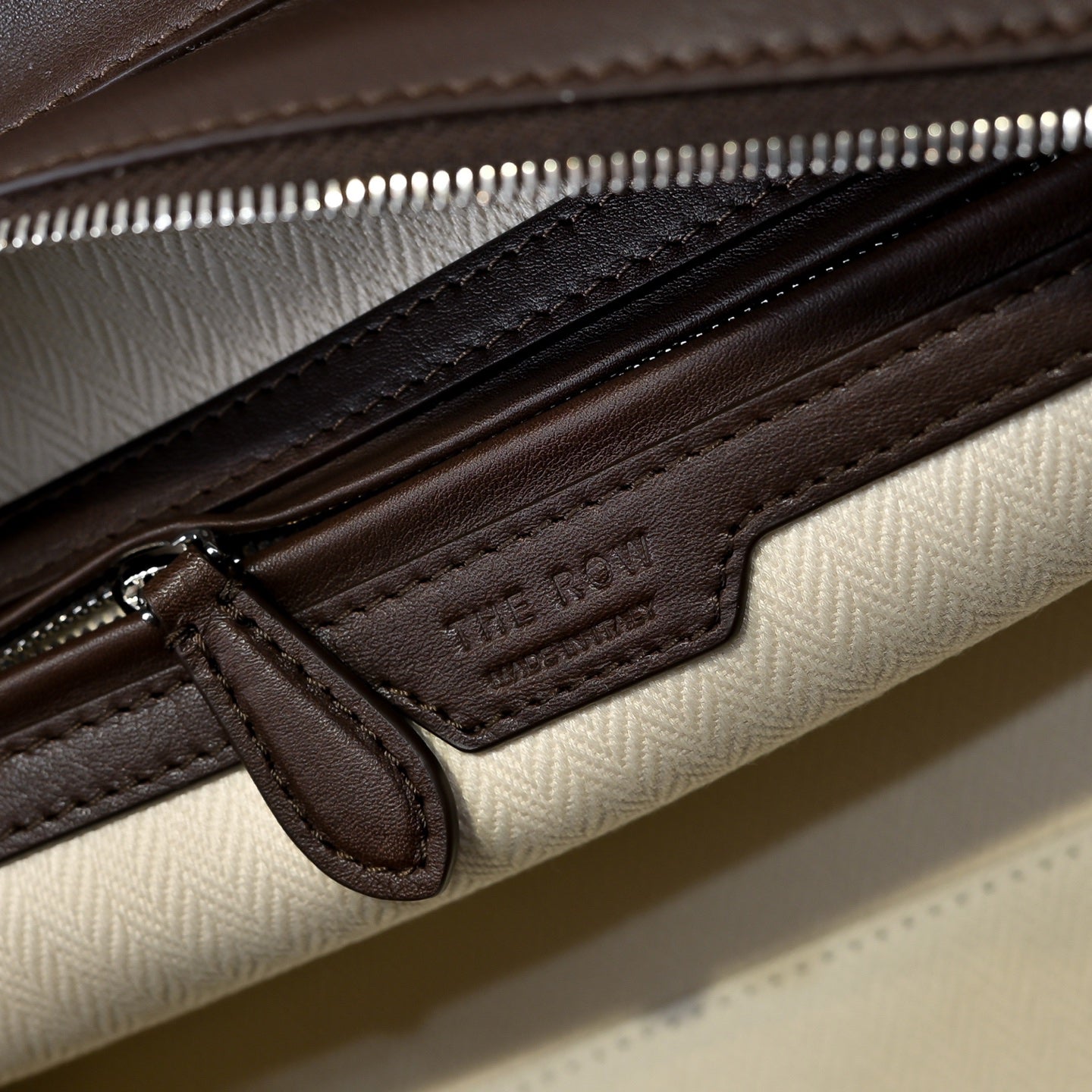 The Row Margaux 17 Satchel Bag | 30cm Premium Calfskin Leather Tote | Espresso Mini Handbag