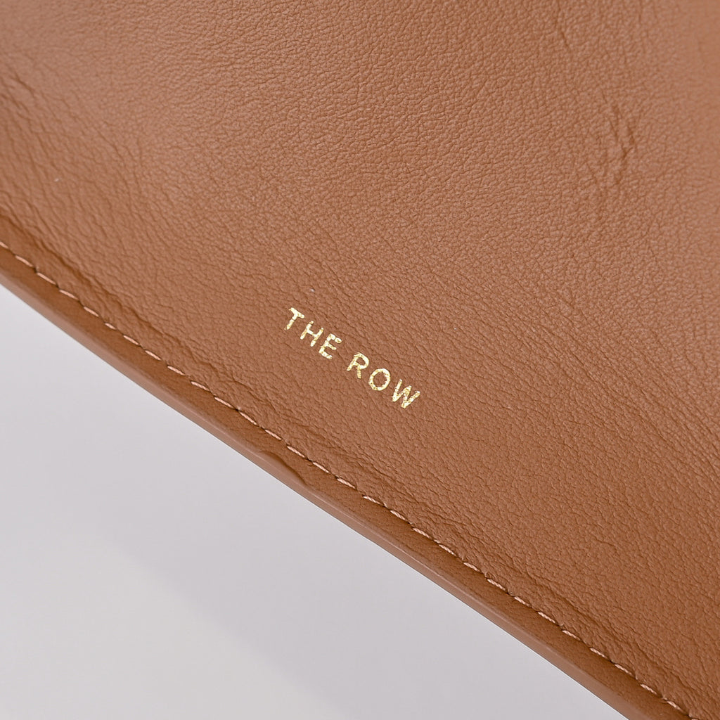 The Row Margaux 17 Large Handbag | 43cm Smooth Calfskin Leather Tote Bag | Tan/Camel Margaux Top Handle