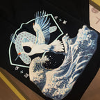 EVISU "Waves and Cranes" Print Athletic Shorts