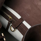 The Row Margaux 12 Small Suede Bag | 32cm Suede Leather Top Handle Tote | Espresso Brown Margaux Handbag
