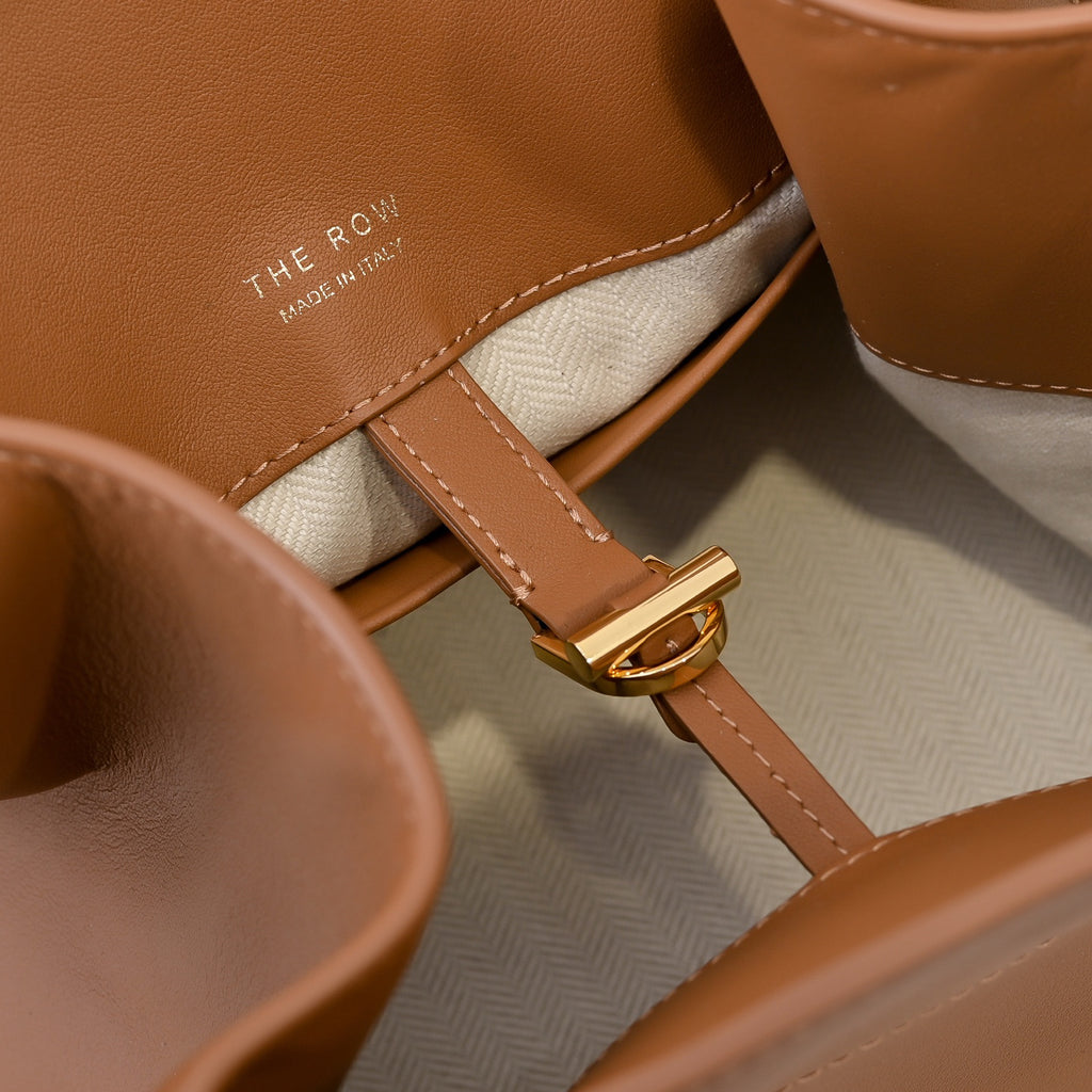 The Row Soft Margaux 12 Leather Tote Bag | Large Capacity Commuter Handbag with Detachable Strap | Women's Designer Shoulder Bag