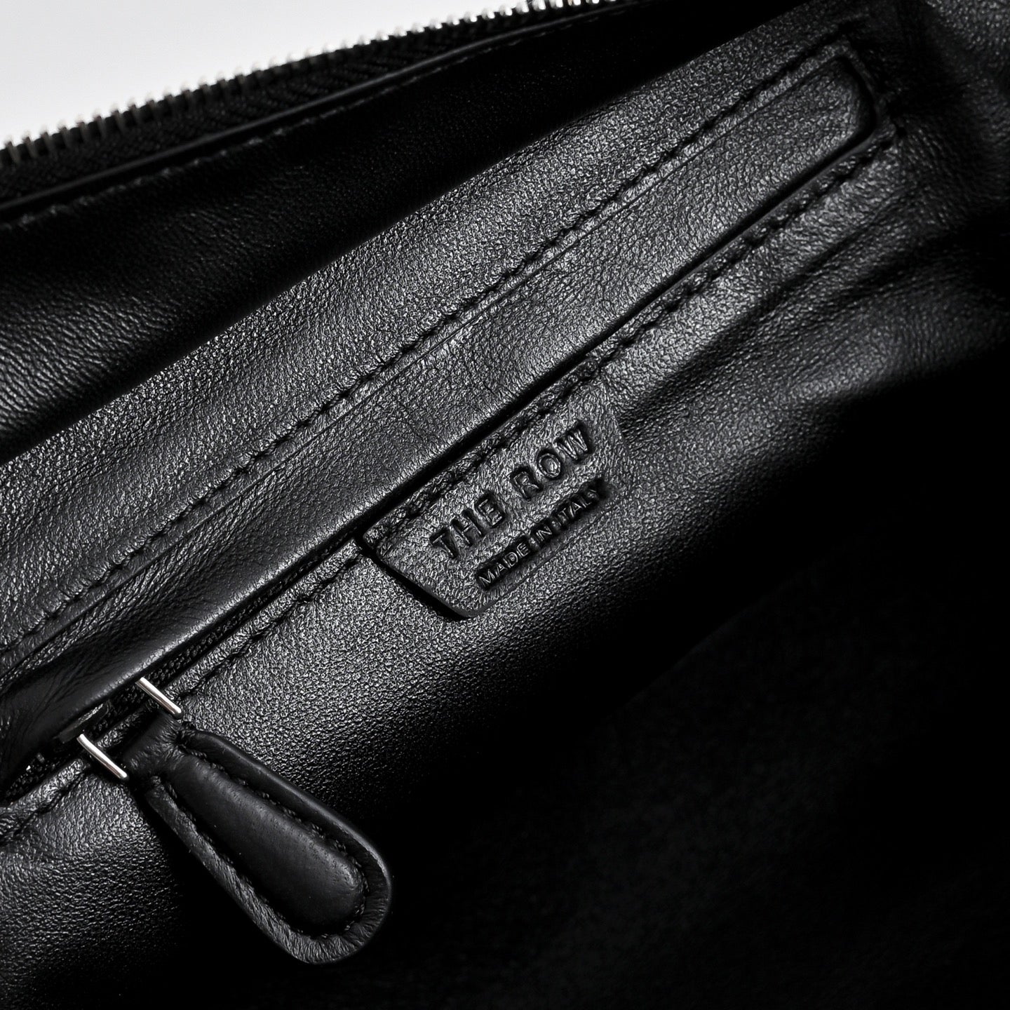 The Row Terrasse To Go Mini Shoulder Bag | 27cm Soft Lambskin Underarm Bag | Black Minimalist Handbag