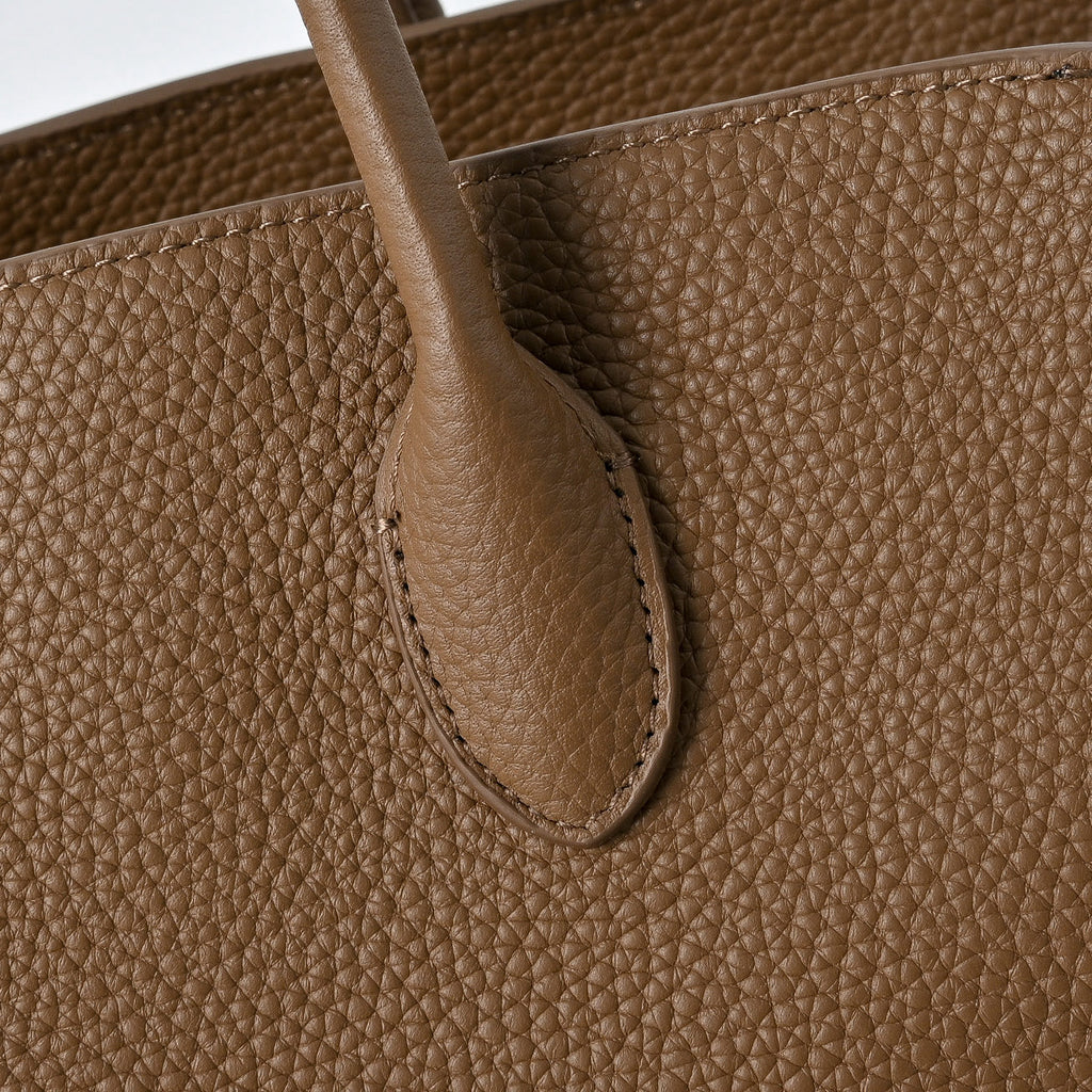 The Row Marlo Large Textured Leather Tote | 43×20×30cm Commuter Bag | Premium Italian Cowhide Shoulder Bag