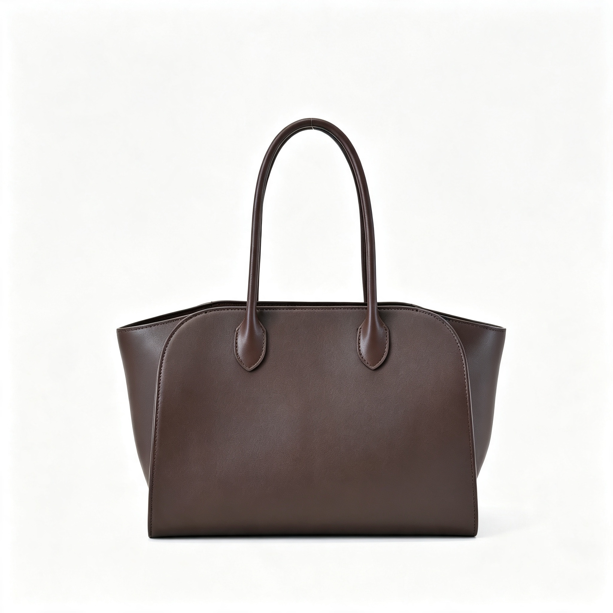 The Row Margaux 17 Satchel Bag | 30cm Premium Calfskin Leather Tote | Espresso Mini Handbag