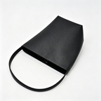 The Row N/S Park Medium Tote Bag | 30cm Pebbled Calfskin Bucket Bag | Black Leather Shoulder Tote