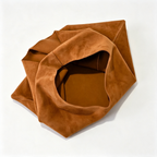 The Row Mini Bindle Suede Shoulder Bag | 29cm Mini Hobo Tote | Caramel Slouchy Handbag