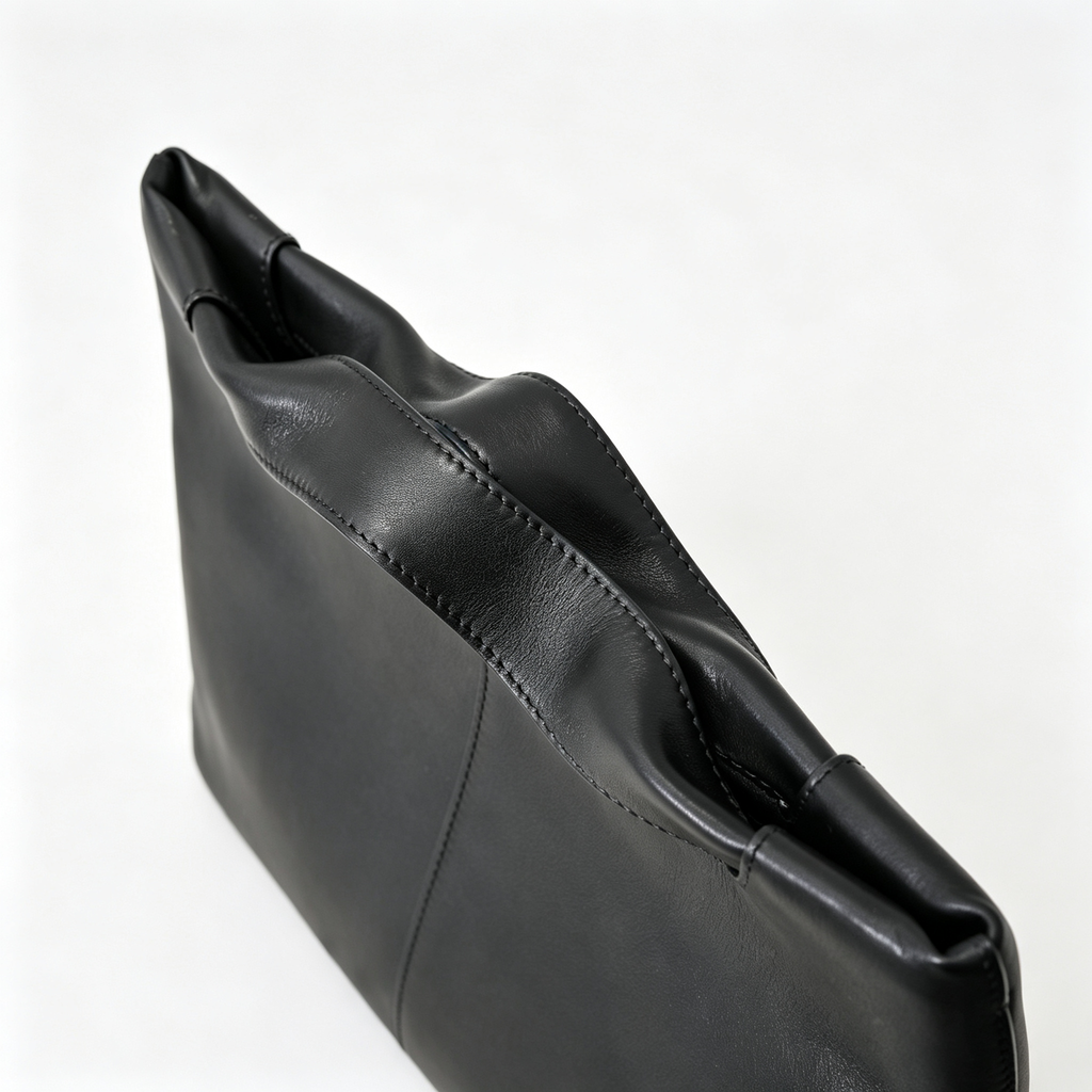The Row Camden Medium Leather Bag | 32cm Black Smooth Calfskin Shoulder Bag | Minimalist Crossbody Tote