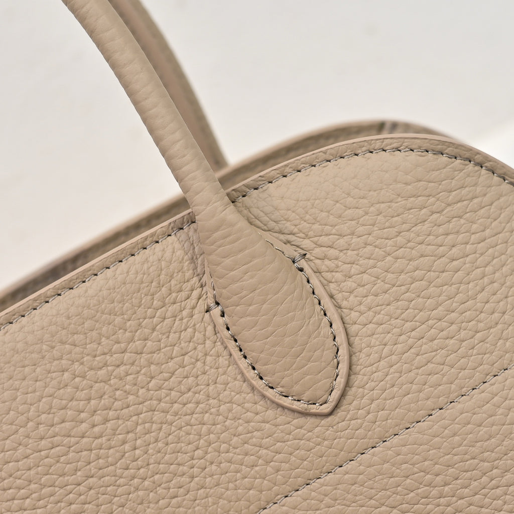 The Row Soft Margaux 15 Leather Tote Bag | Large Capacity Commuter Handbag with Detachable Strap | Women's Designer Shoulder Bag