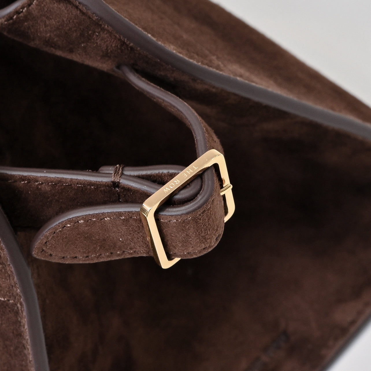 The Row Soft Margaux 12 Suede Tote Bag | Vintage Style Commuter Handbag with Detachable Strap | Women's Designer Shoulder Bag