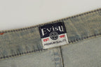 Evisu x Loewe Collaboration Men's Wide-Leg Jeans – Light Wash Embroidered Denim