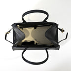 Soft Margaux 12 Bag in Pebbled Leather – Elegant Women’s Shoulder & Crossbody Tote, Black/Brown