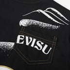 EVISU "Multi-Pocket & Gold Foil 'Big M'" Series Short-Sleeve T-Shirt