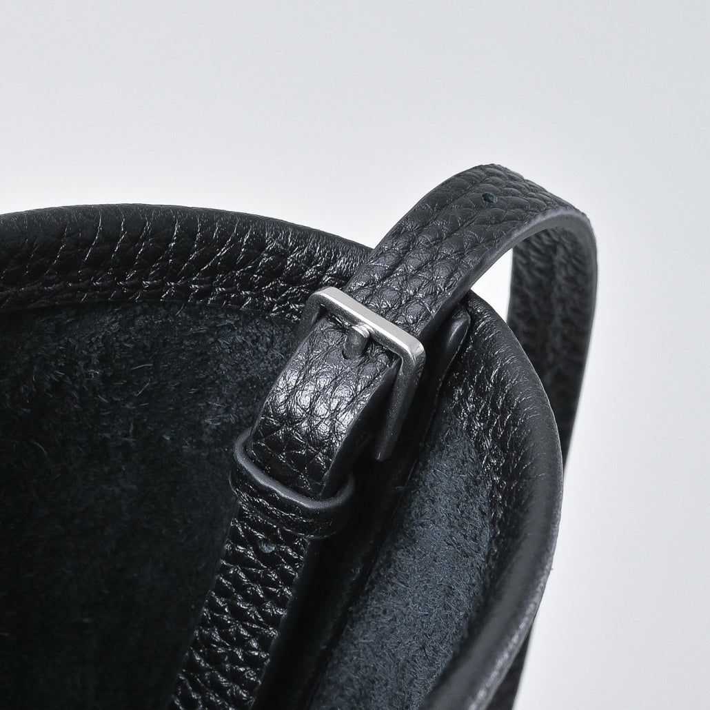 The Row N/S Park Mini Bucket Bag – Minimalist Leather Crossbody with Adjustable Strap,