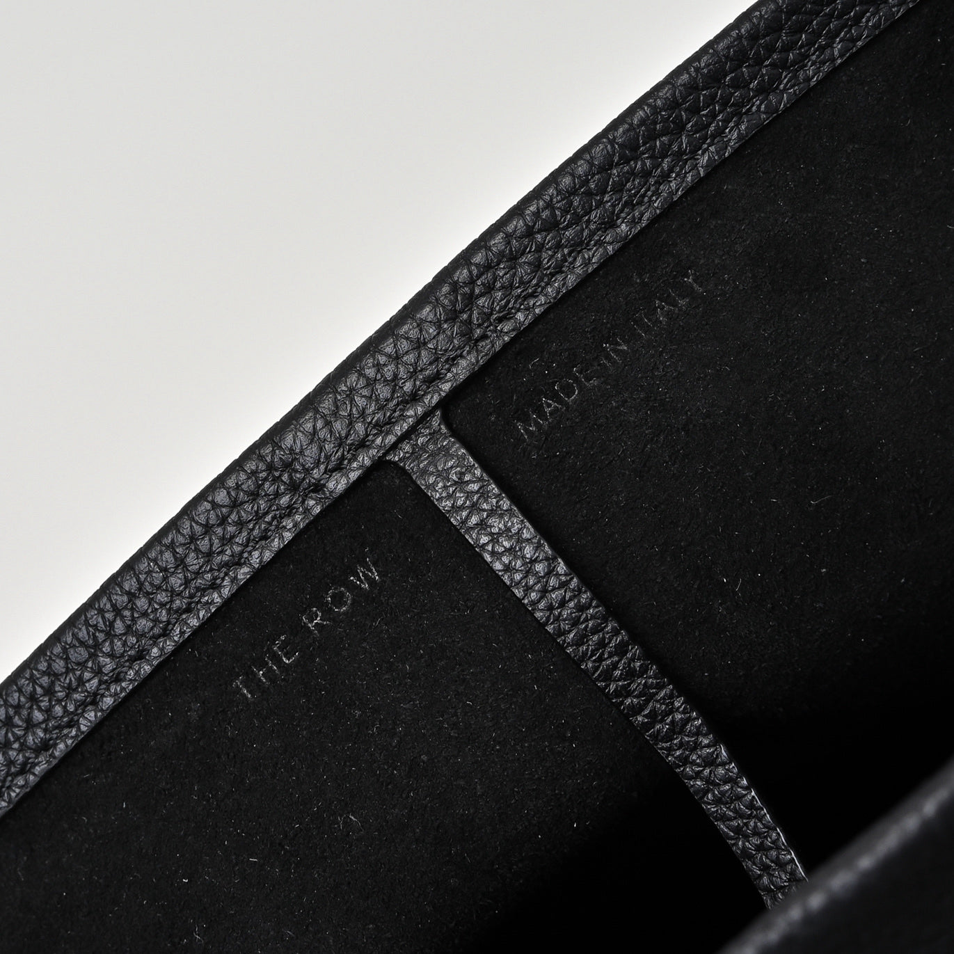 The Row N/S Park Medium Tote Bag | 30cm Pebbled Calfskin Bucket Bag | Black Leather Shoulder Tote