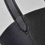 The Row Park Bucket Bag Large | 38cm Pebbled Calfskin Water Bucket Tote | Black Shoulder Bag