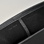 The Row N/S Park Small Tote Bag | 20cm Pebbled Calfskin Bucket Bag | Black Leather Shoulder Tote