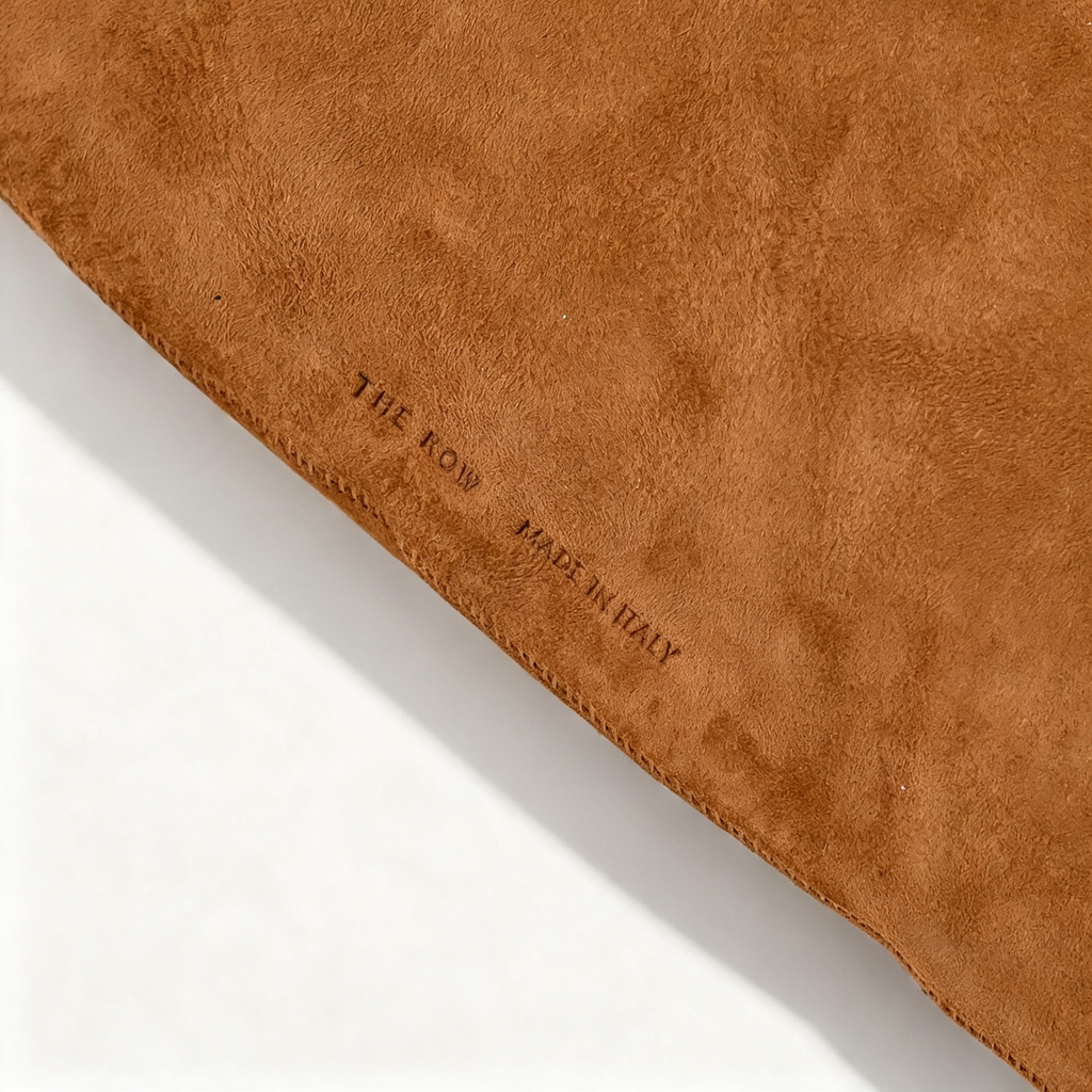 The Row Bindle Medium Suede Shoulder Bag | 36cm Hobo Tote | Caramel Slouchy Handbag