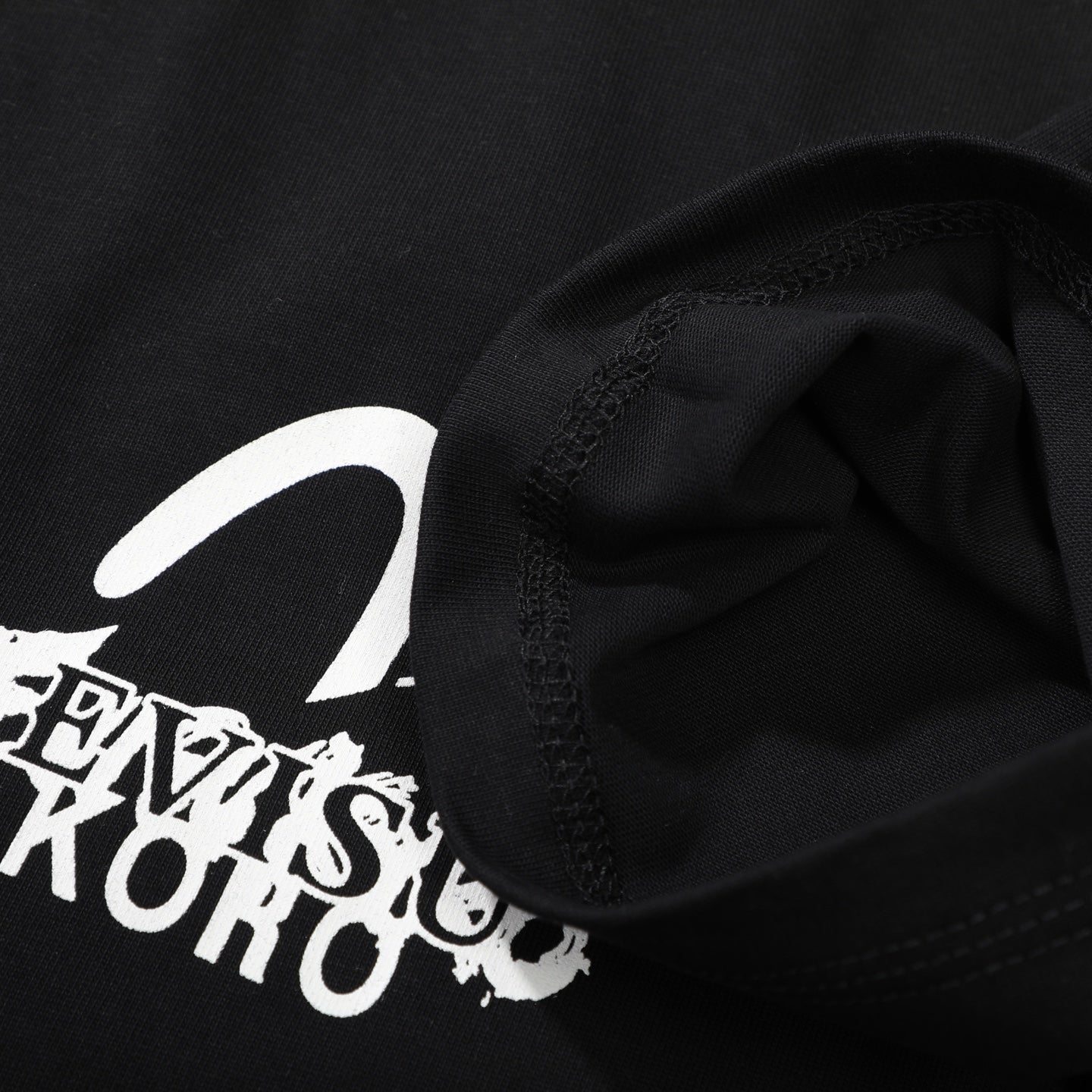 EVISU KURO Series White Crew-Neck Short-Sleeve T-Shirt
