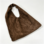The Row Large Bindle Suede Shoulder Bag | 46cm Oversized Hobo Tote | Dark Brown Slouchy Handbag