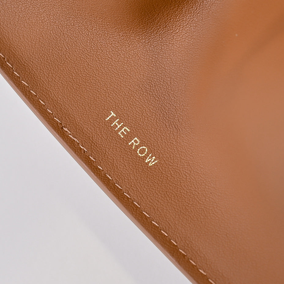 The Row Soft Margaux 15 Smooth Leather Tote Bag | Classic Caramel Commuter Handbag with Detachable Strap | Women's Luxury Shoulder Bag