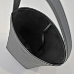 The Row N/S Park Small Tote Bag | 20cm Pebbled Calfskin Bucket Bag | Black Leather Shoulder Tote
