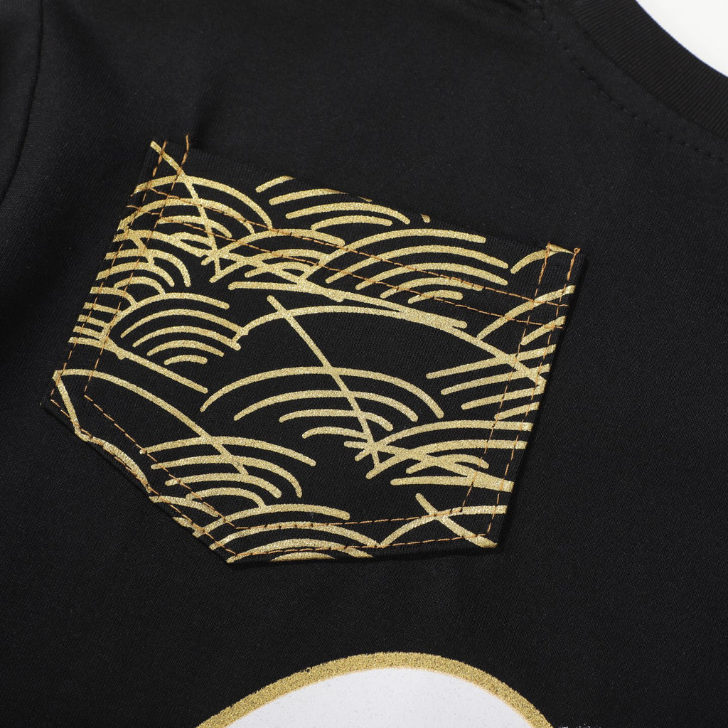 EVISU "Multi-Pocket & Gold Foil 'Big M'" Series Short-Sleeve T-Shirt