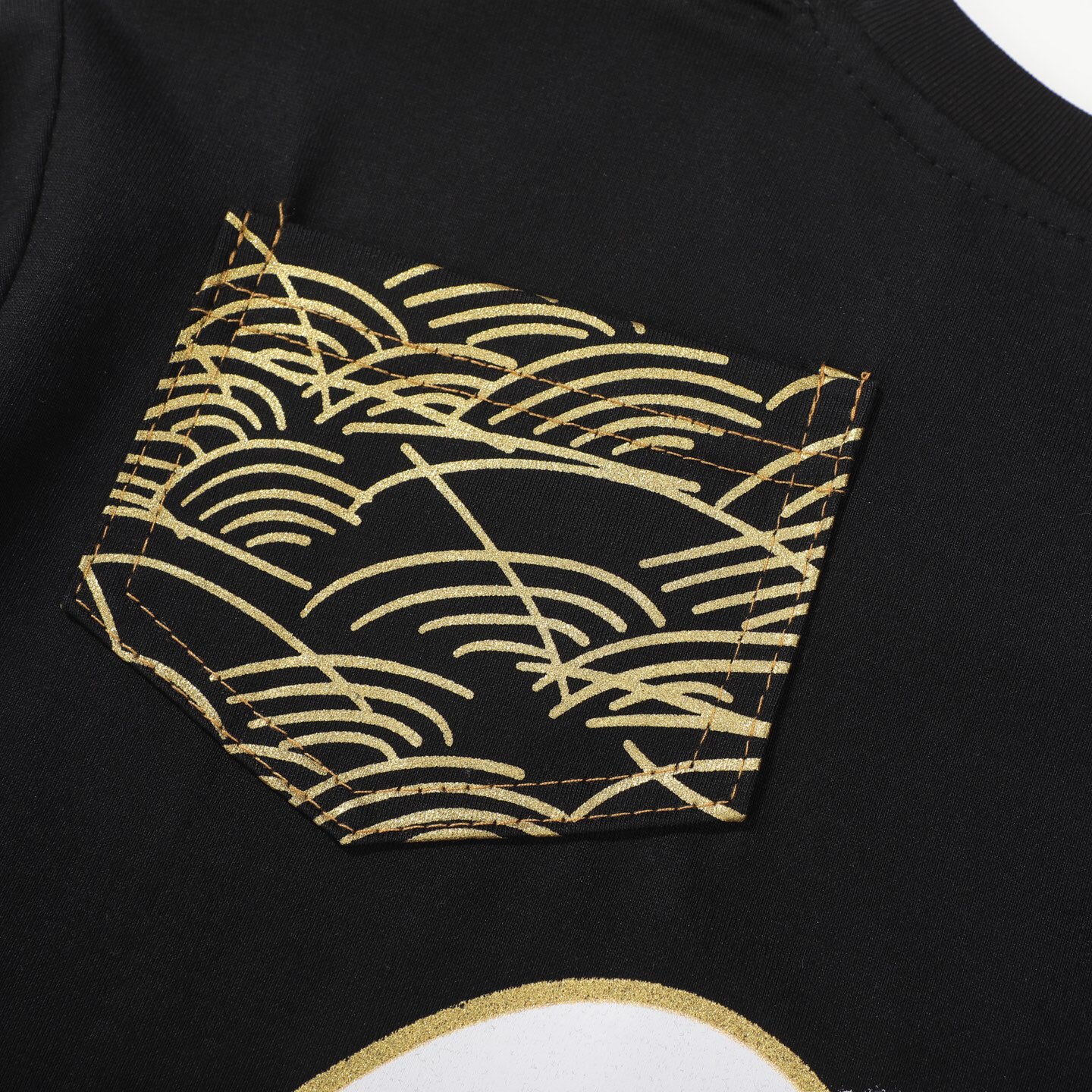 EVISU "Multi-Pocket & Gold Foil 'Big M'" Series Short-Sleeve T-Shirt