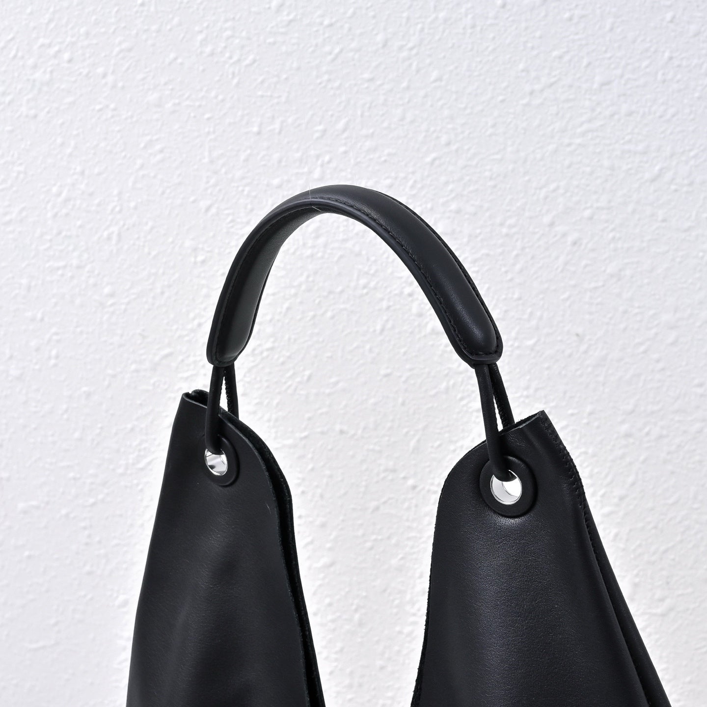 The Row Bindle 3 Black Leather Tote Bag – Large Capacity, Soft Nappa Leather, Detachable Pouch
